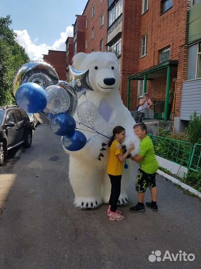 Белый Мишка. ростовая кукла. Поздравление