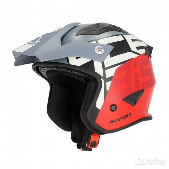 Acerbis Jet Aria 2206 Graphic Мотошлем Grey Red Красный