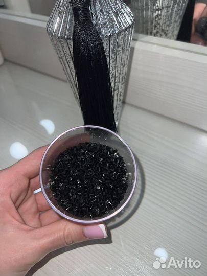 Кератин для наращивания волос чёрный 50гр