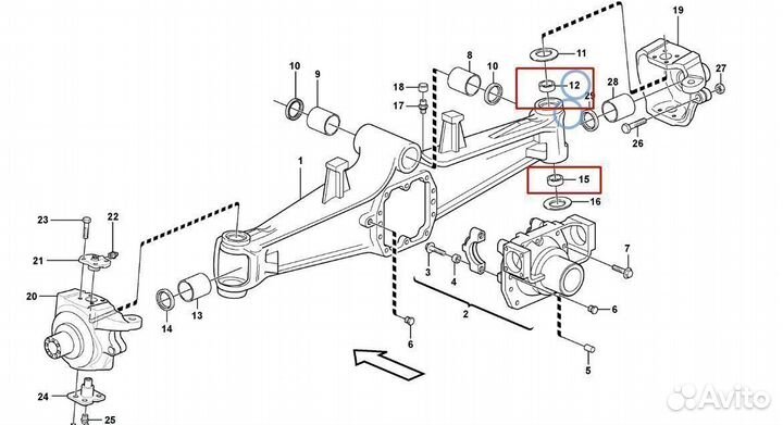 6194093M1 Втулка шкворня опора шкворневая