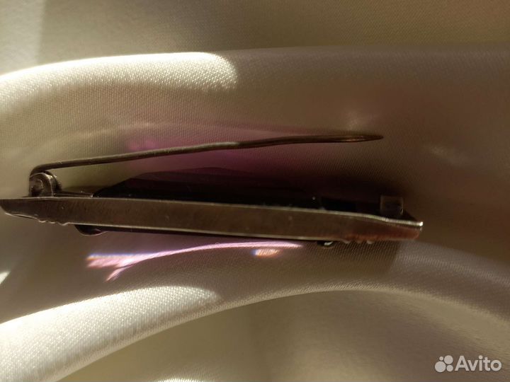 Старинная серебряная брошь с аметистом