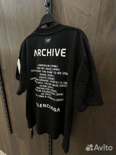 Футболка Balenciaga Archive черная оверсайз