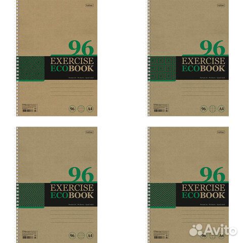 Тетрадь А4 96 л., hatber, гребень, клетка, обложка