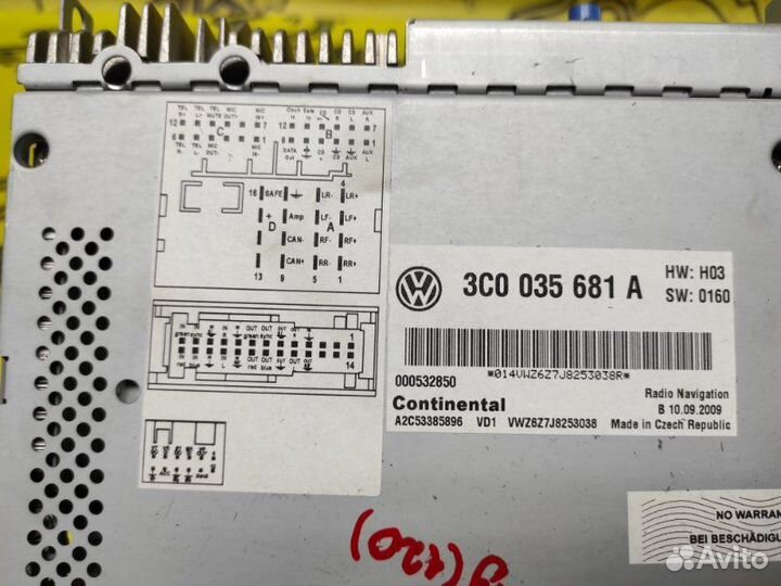 Магнитола Volkswagen Tiguan cawb 28.09.2009