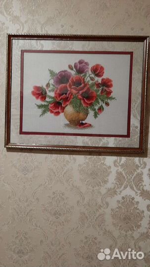 Картина вышитая крестиком ручная работа