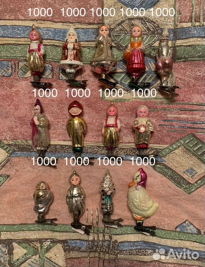 Елочные игрушки СССР на прищепках, листайте фото