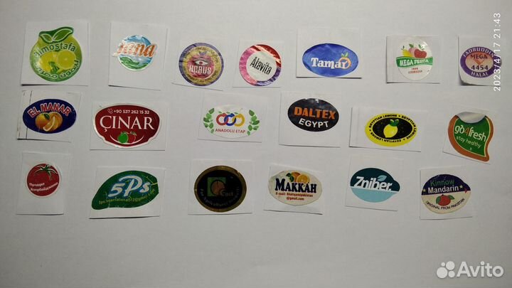 Наклейки от бананов, фруктов для коллекции