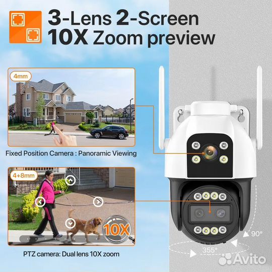 Уличная IP видеокамера с 4G Hism 3 объектива 10х z