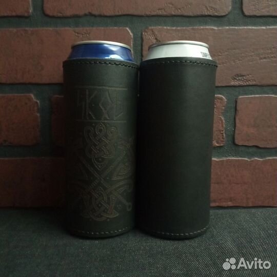Чехол на пивную банку из натуральной кржи