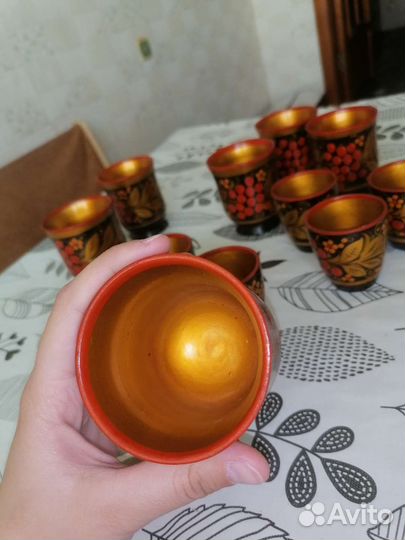 Набор бокалов и рюмок хохлома