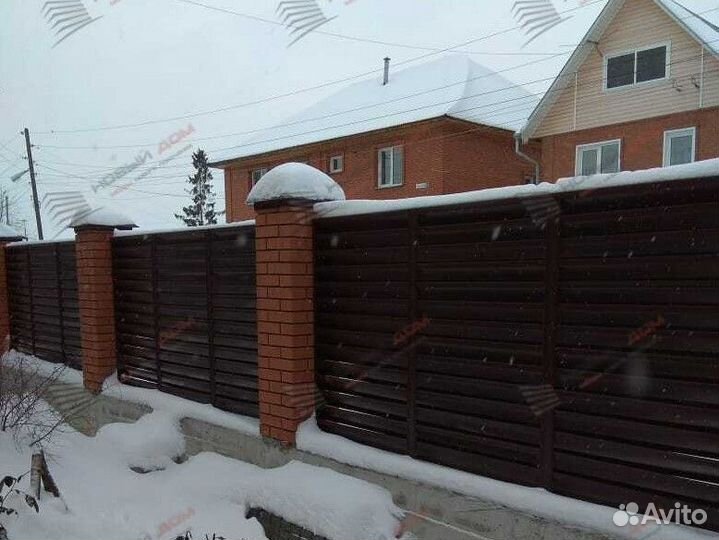 Забор жалюзи металлический