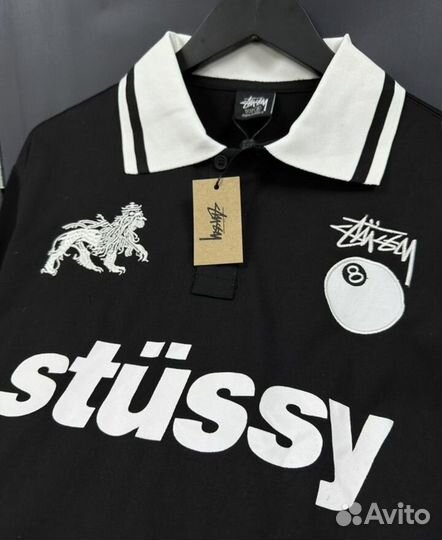 Футболка поло stussy оверсайз (унисекс)