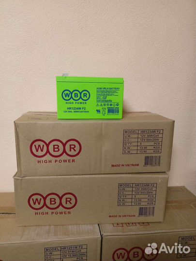 Аккумуляторы для ибп, ббп, UPS. WBR HR1234W 12V9AH