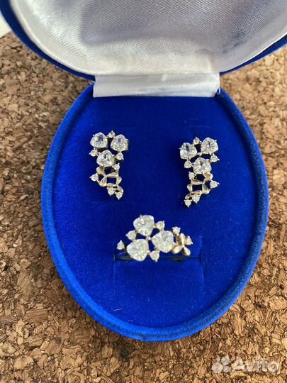 Серьги и кольцо серебро