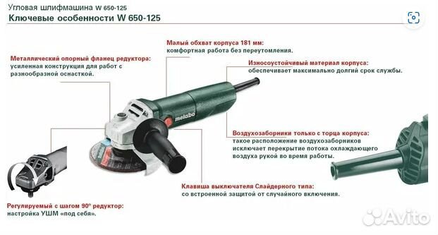 Новая болгарка Угловая шлифмашина metabo W 650-125