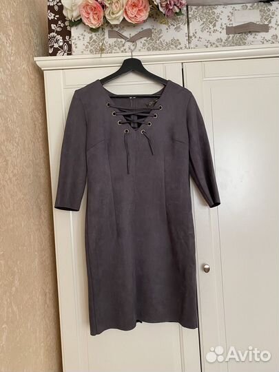 Платье серое 46