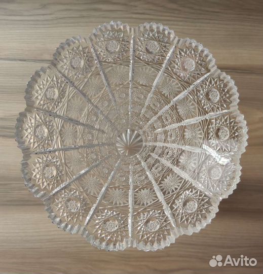 Ваза хрустальная Богемия снежинка СССР