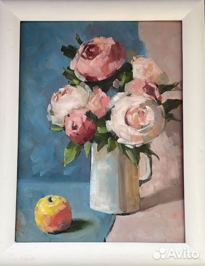 Картина маслом пионы