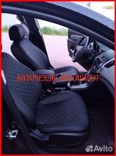 Чехлы Автопилот Chevrolet Lanos из экокожи чёрные