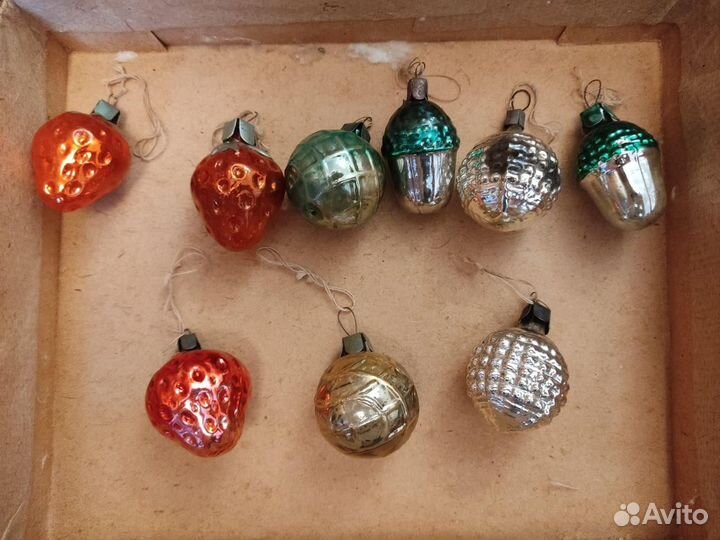 Елочные игрушки СССР ретро стеклянные