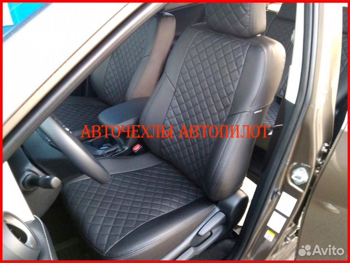 Чехлы Автопилот УАЗ Патриот из экокожи чёрные Ромб