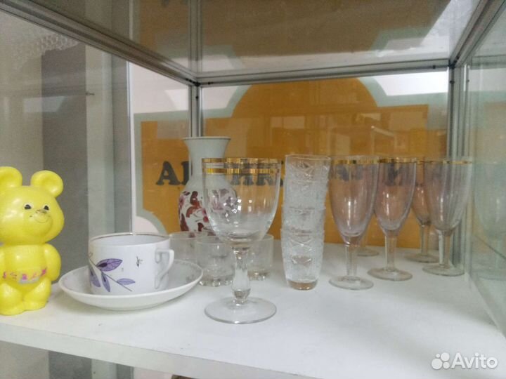 Посуда старинная старая винтаж стекло быт