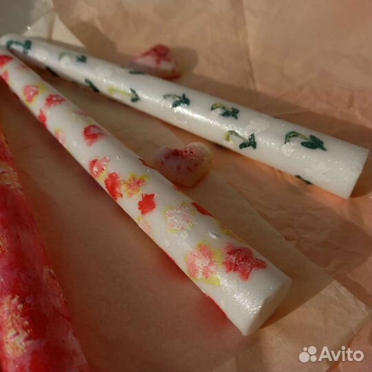 Античные свечи с росписью ручной работы