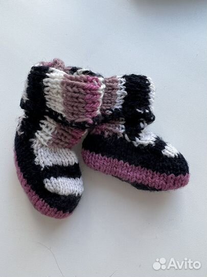 Пинетки носки детские вязаные ручной работы