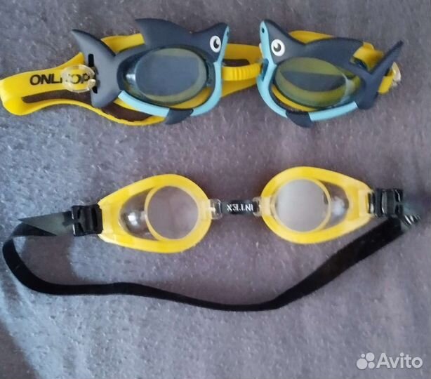 Очки для плавания детские, мячик и круг