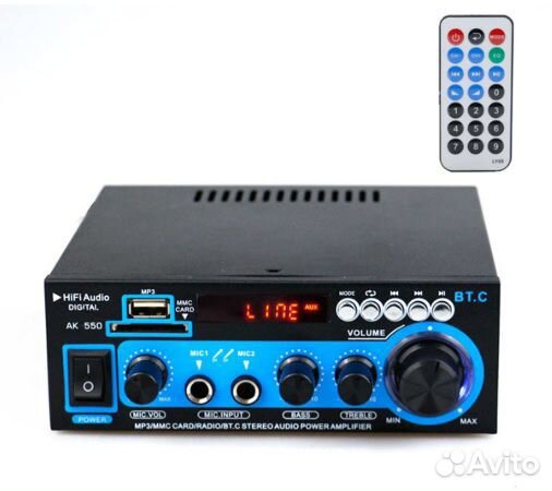 Усилитель с Bluetooth 2 х 400 Вт