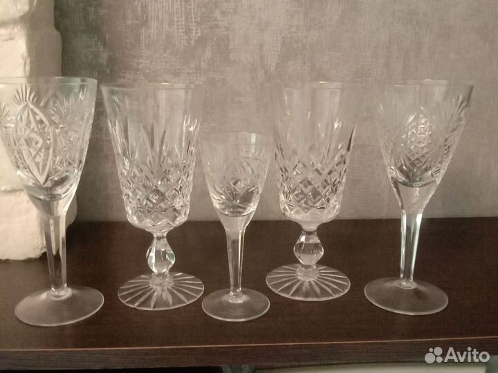 Фужеры хрустальные СССР5шт