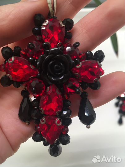 Серьги кресты серебро