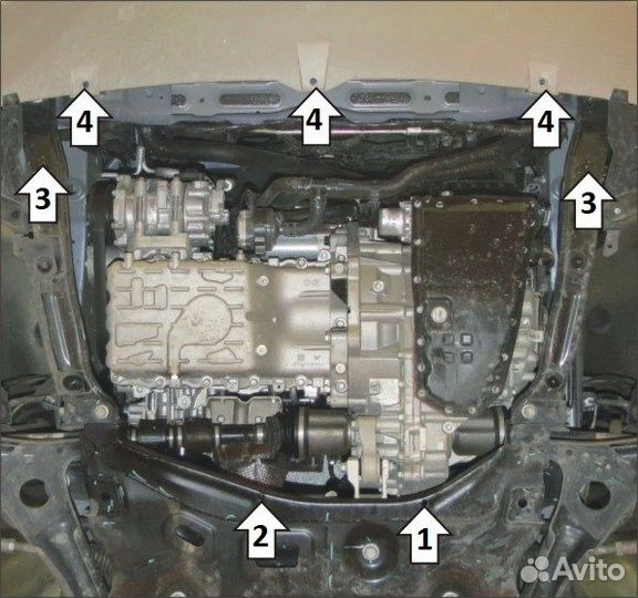 Защита двигателя, кпп Chery Tiggo 8 (2019-2023)