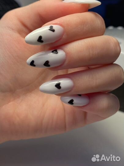 Маникюр с покрытием гель лак, наращивание