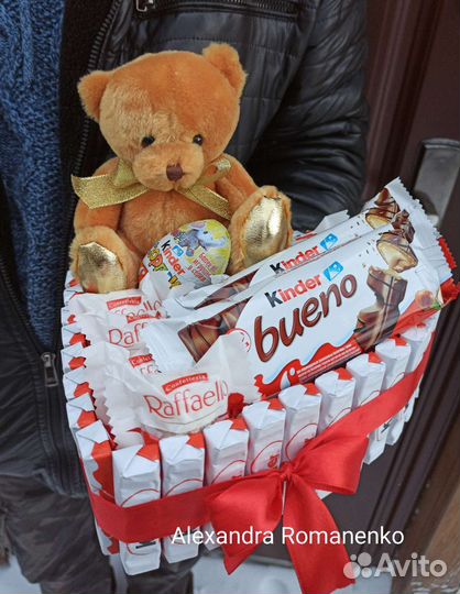 Сердце из kinder, 8 марта, raffaello, конфеты