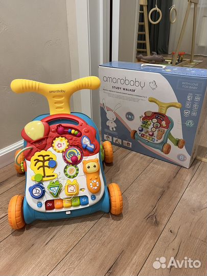 Ходунки каталка 3 в 1 amarobaby