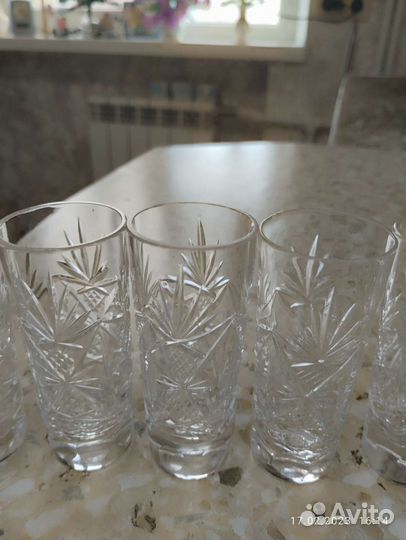 Рюмки хрустальные 15 шт