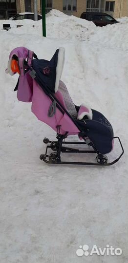 Детские санки коляска с колесами