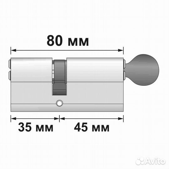 Цилиндровый механизм Apecs SM-80(35/45C) -C-NI