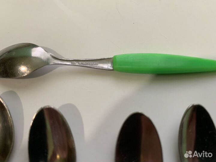 Ложка кофейная сталь и пластик 10 штук импорт