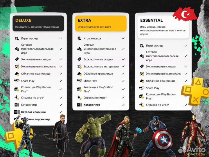 Подписка ps plus Delux+ EA play Турция (Арт.58648)