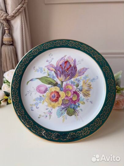 Антикварное шикарное блюдо для торта / десерта