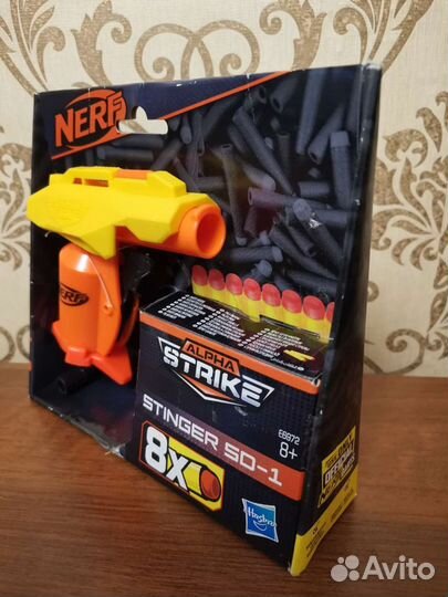 Бластер nerf stinger sd-1 с 8 мягкими пулями,писто
