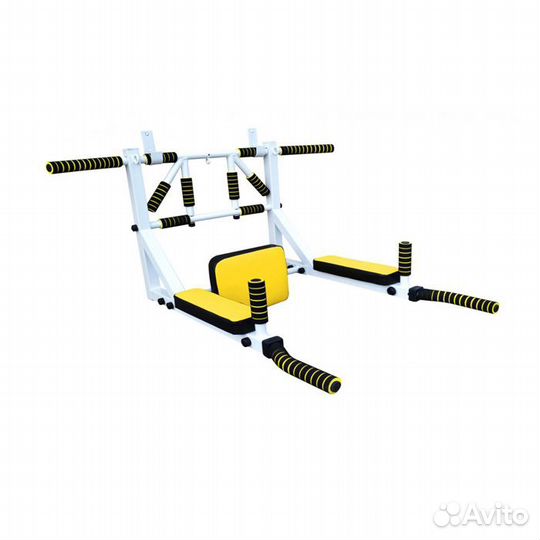 Турник брусья 3в1 Мультихват бело-жёлтый до 250кг