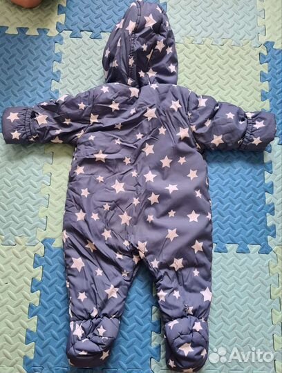 Комбинезон демисезонный детский 74 с шапочкой