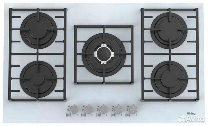 Газовая варочная панель Korting HGG 9835 CTW (белы