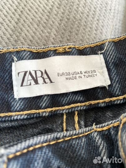 Джинсы женские широкие zara 42 44 46 синие