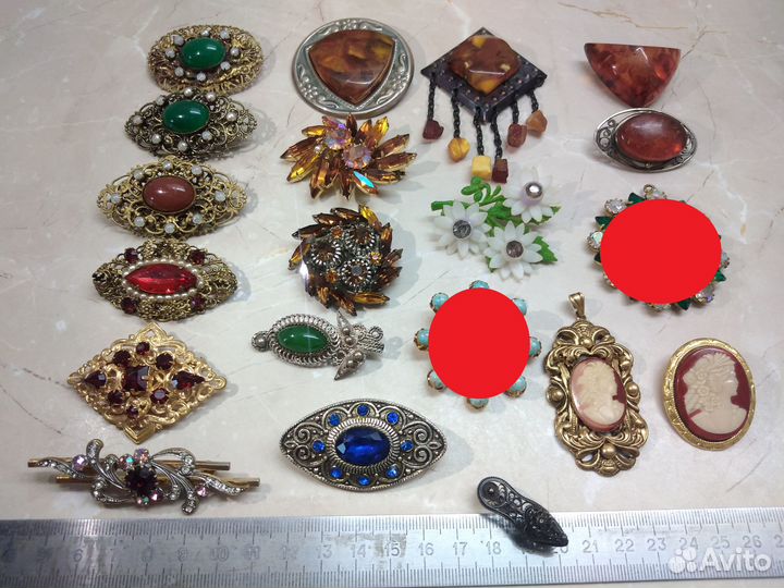 Броши, кулоны времён чсср. СССР. Винтаж. Янтарь