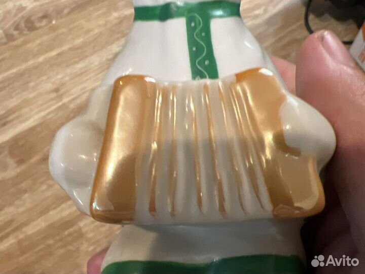 Мишка медведь с гармошкой статуэтка СССР