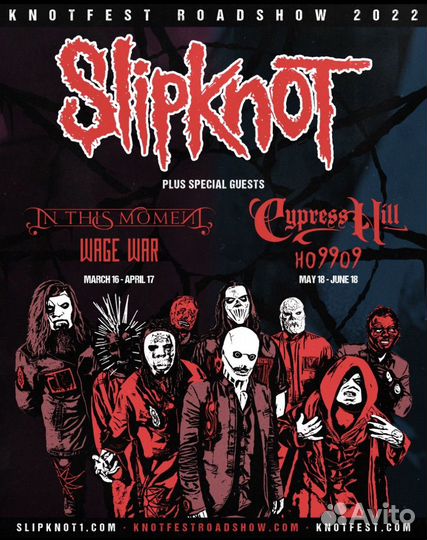 Футболка с фестиваля KnotFest Slipknot